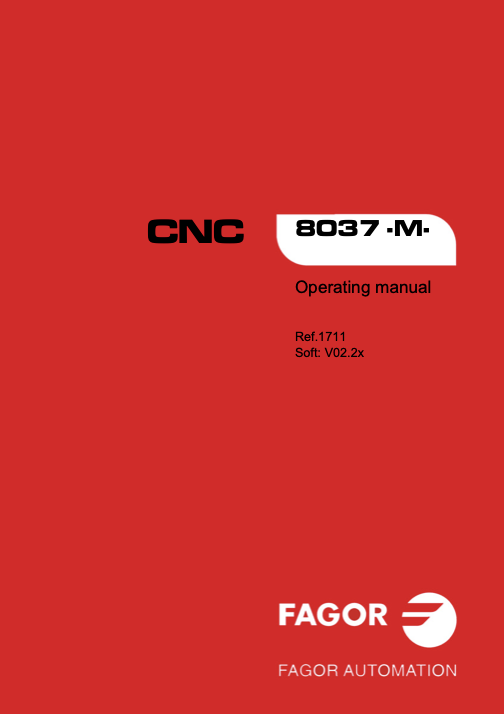 发格8037M(铣床)操作手册(英文版)